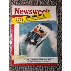 NEWSWEEK Magazine APRIL 15 1957 The Big Bite Tax Report Texas Incentive VTG~RARE